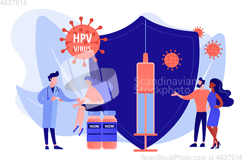 Image of HPV vaccination concept vector illustration