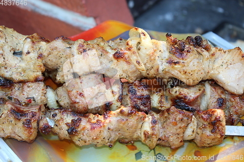 Image of cooked appetizing barbecue