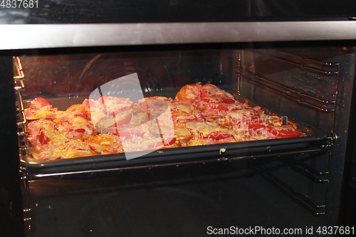 Image of hot sandwiches cooking in the kitchen-range
