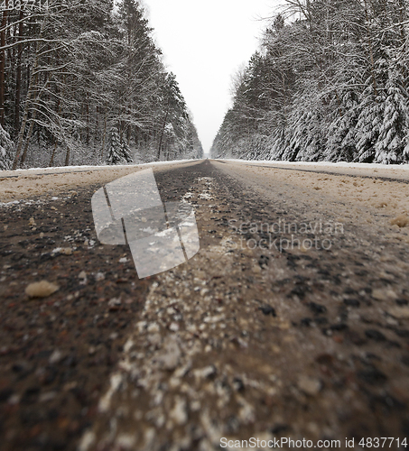 Image of Winter landscape on the road