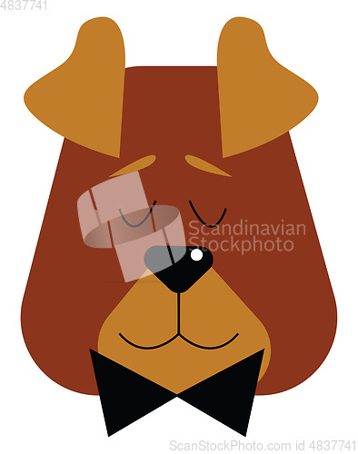 Image of Dog wearing bow tie vector illustration 