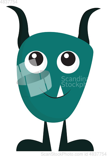 Image of Monster with sharp horns vector or color illustration