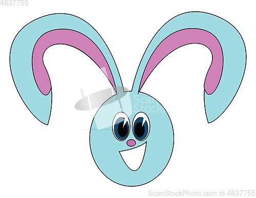 Image of A happy blue bunny vector or color illustration