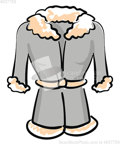 Image of A grey winter coat vector or color illustration