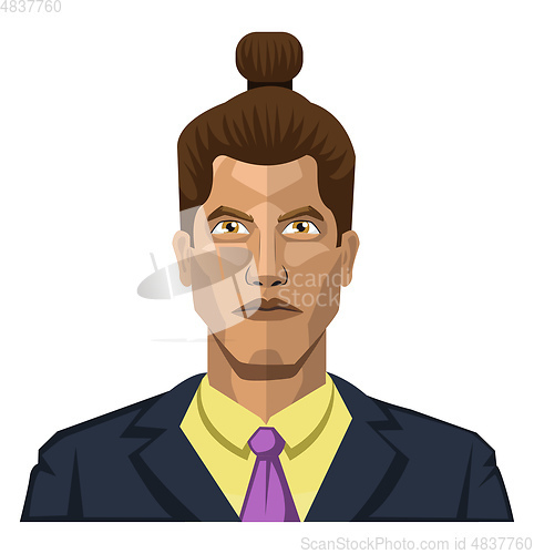 Image of Guy with a twisted hair illustration vector on white background