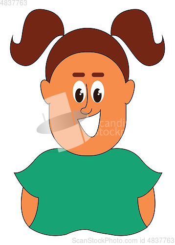 Image of A little fat girl vector or color illustration