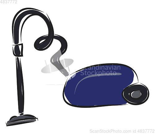 Image of Vacuum cleaner in blue vector illustration