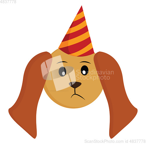 Image of A little birthday dog vector or color illustration