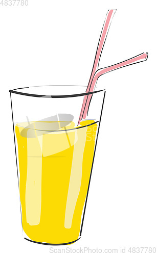 Image of Fresh orange juice vector or color illustration