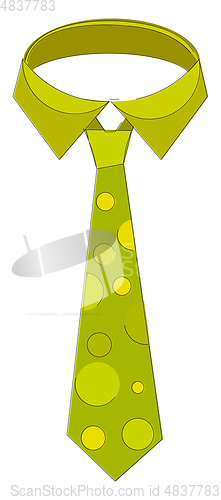 Image of Green tie vector or color illustration