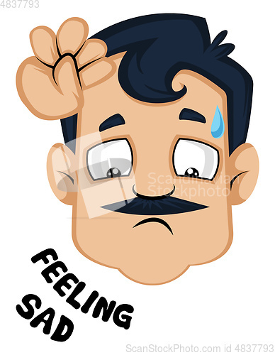 Image of Man is feeling sad, illustration, vector on white background.