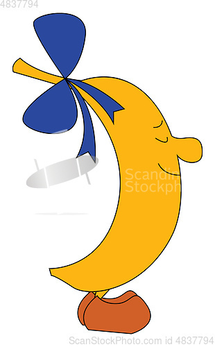 Image of Clipart of a girl banana emoji  vector or color illustration