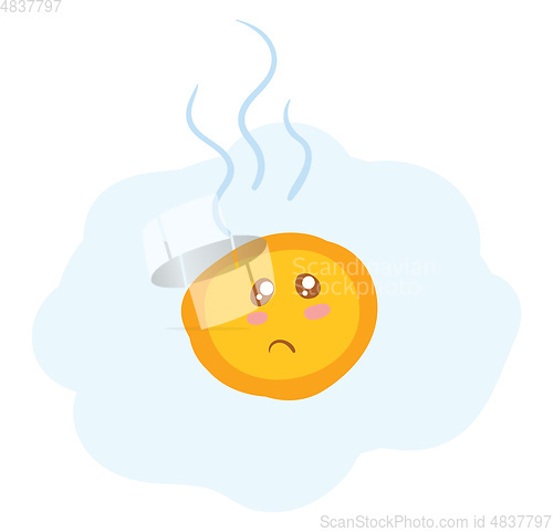 Image of A sad egg vector or color illustration