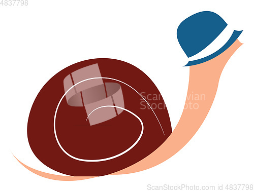 Image of Snail with hat vector or color illustration