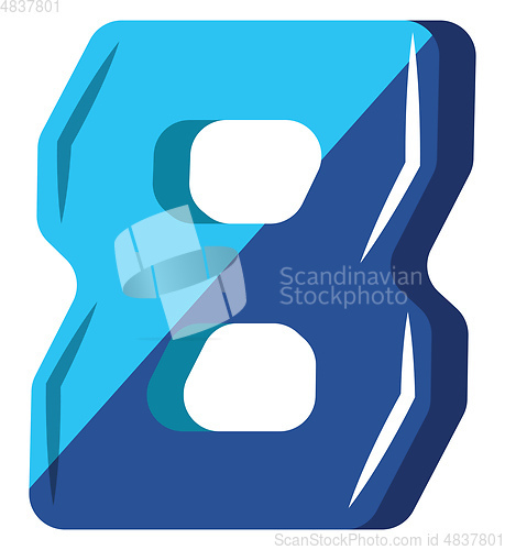 Image of Blue number eight illustration vector on white background