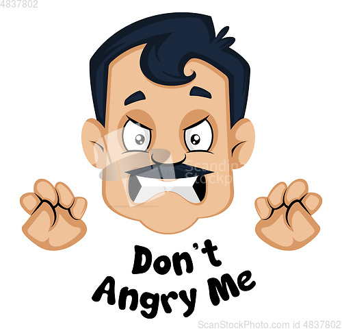 Image of Man is feeling angry, illustration, vector on white background.