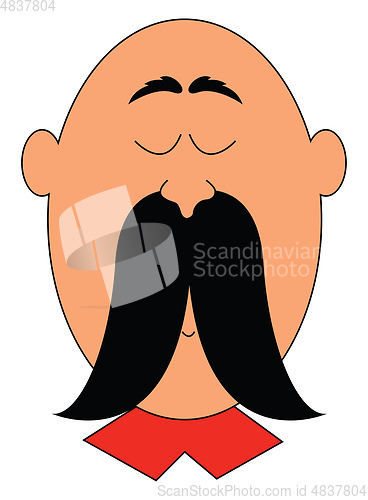Image of Man with long mustache vector or color illustration