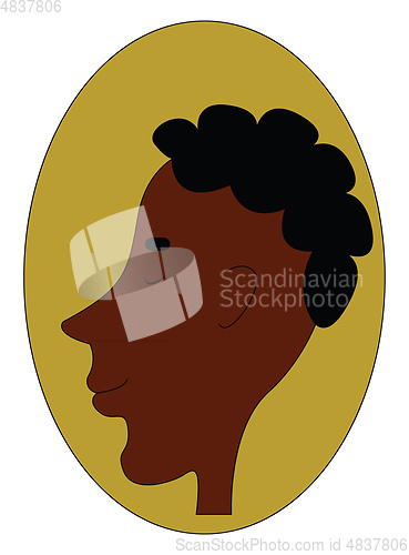 Image of A dark boy with short black hair vector or color illustration