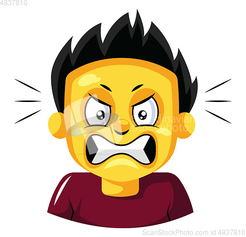 Image of Angry looking young guy illustration vector on white background