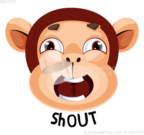 Image of Monkey is yelling shout, illustration, vector on white backgroun