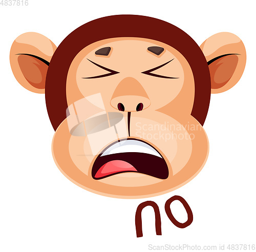 Image of Monkey is saying no, illustration, vector on white background.