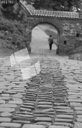 Image of Walking on paving stone