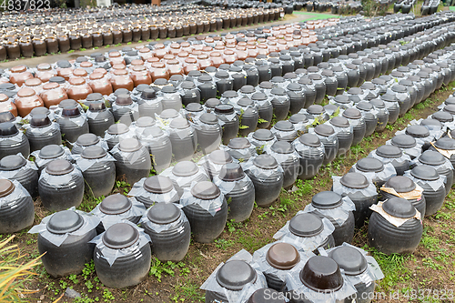 Image of Production of Vinegar in Barrel store at outdoor