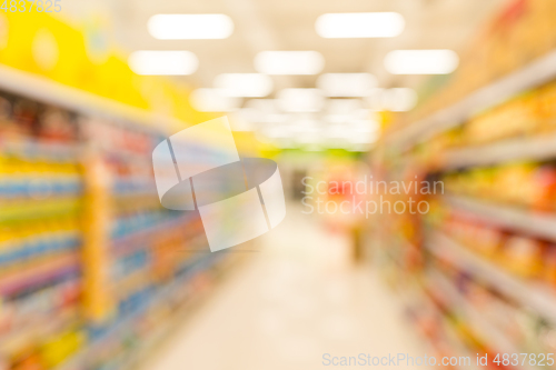 Image of Blur supermarket interior for background