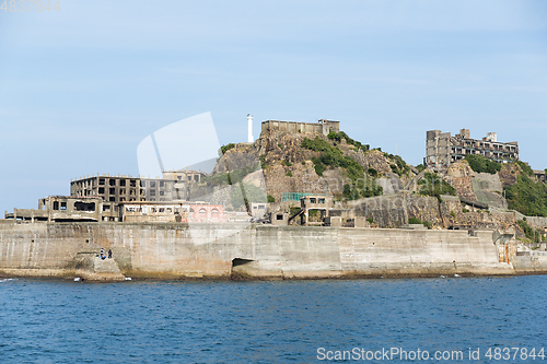 Image of Battleship Island in Nagasaki city of Japan