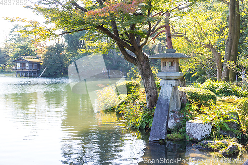 Image of Japanese garden in Kanazawa city