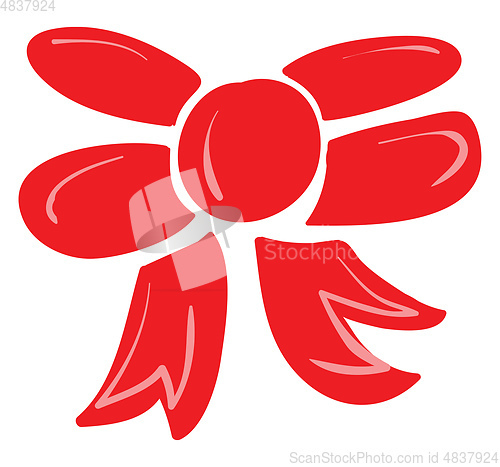 Image of Portrait of a red bow vector or color illustration