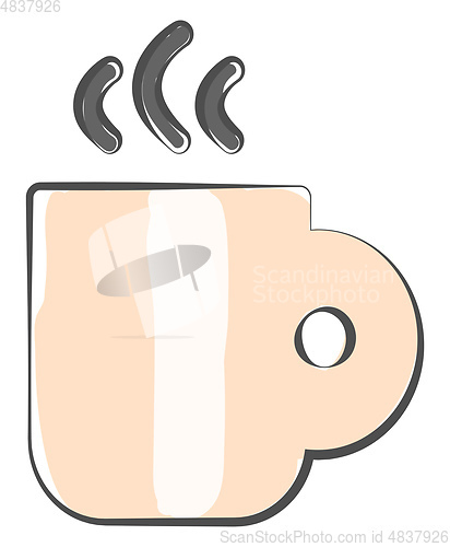 Image of Clipart of a rose-colored coffee cup vector or color illustratio