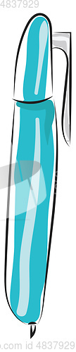 Image of A model of an old blue pen vector or color illustration