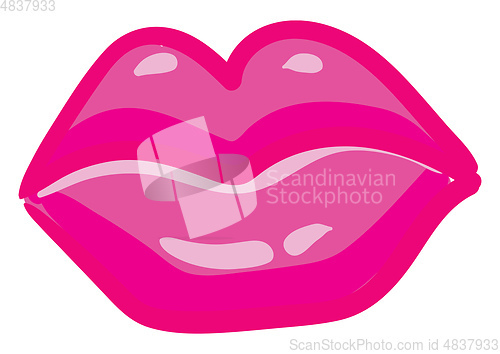 Image of pink lips vector or color illustration