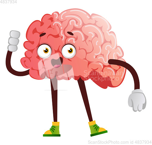 Image of Brain shows up on time, illustration, vector on white background