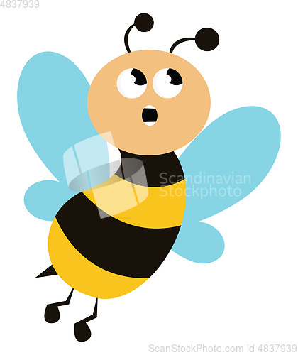 Image of Surprised bee vector or color illustration
