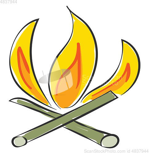 Image of Portrait of bonfire/Campfire  vector or color illustration