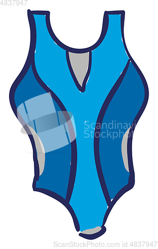 Image of A blue swimsuit vector or color illustration