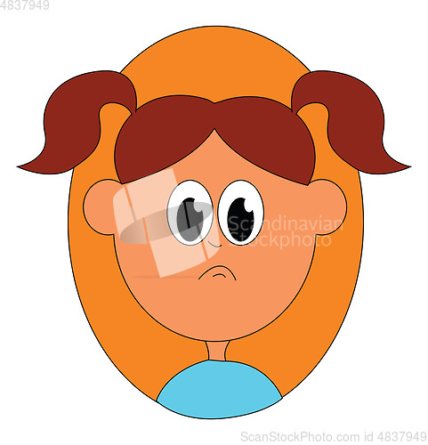 Image of Girl in blue vector or color illustration