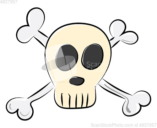 Image of Dangerous skull symbol vector or color illustration