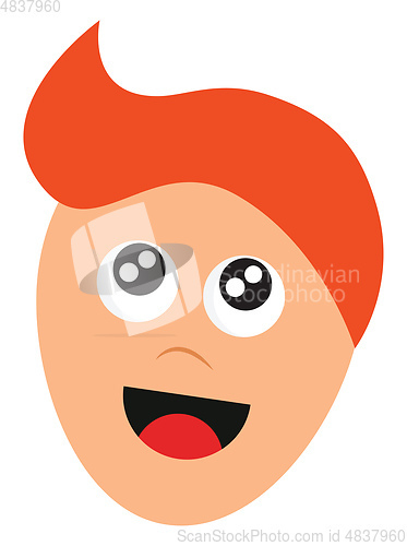 Image of Cartoon face of a boy with orange hair vector or color illustrat