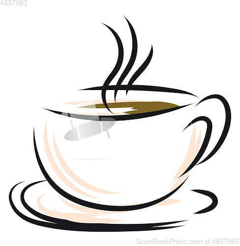 Image of sketch of a coffee cup vector or color illustration