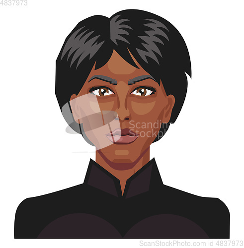 Image of African girl with a short black hair illustration vector on whit