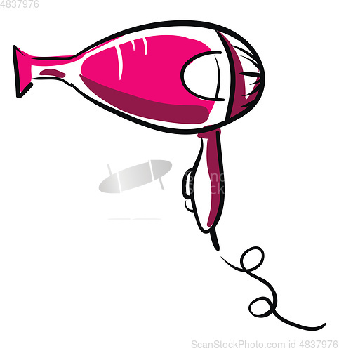 Image of A pink hair dryer vector or color illustration