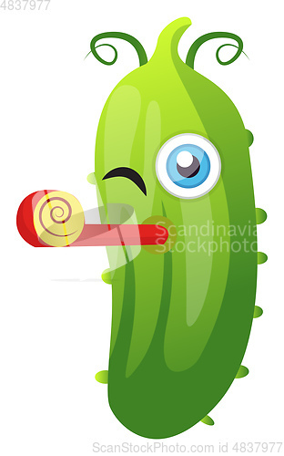Image of Cucumber at a birthday party illustration vector on white backgr