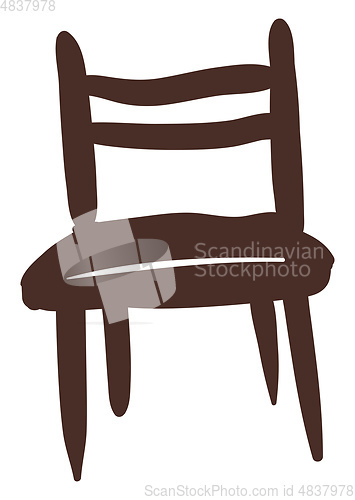 Image of Painting of a brown wooden chair vector or color illustration