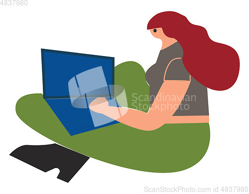 Image of Girl working on her laptop 