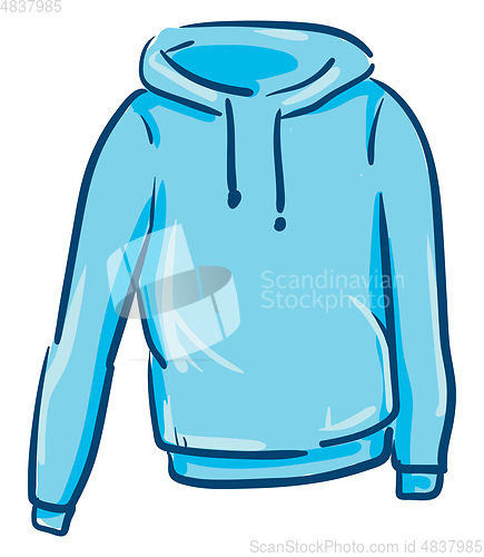 Image of A stylish blue hoody vector or color illustration