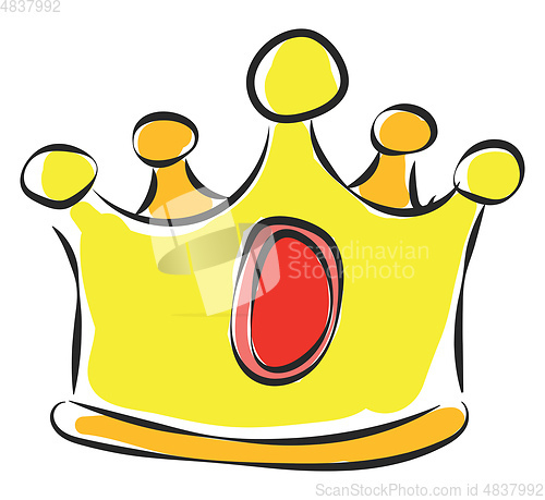 Image of A golden crown vector or color illustration