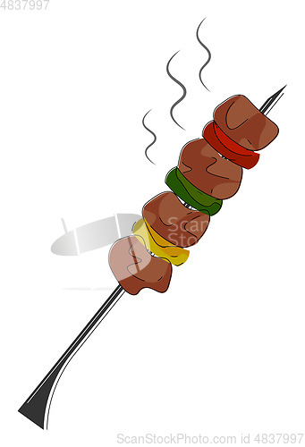 Image of Clipart of a colorful steaming barbecue vector or color illustra